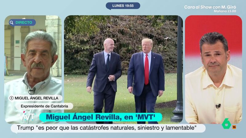 Miguel Ángel Revilla, tras la petición de Trump a Infantino: "Se carga otro estamento más de la vida que es el fútbol" Miguel Ángel Revilla, tras la petición de Trump a Infantino: "Se carga otro estamento más de la vida que es el fútbol"