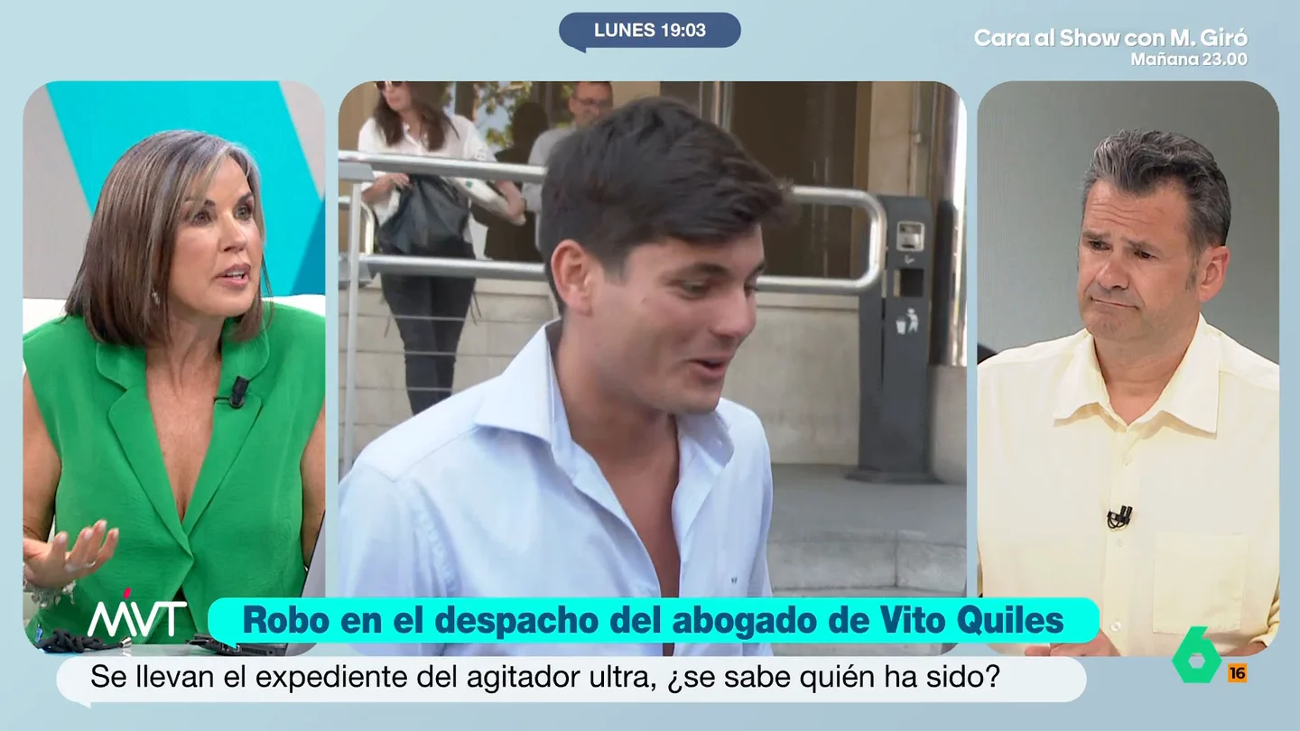 Bea de Vicente, tras decir Vito Quiles que estuvo en la piscina de su abogado Después de que Vito Quiles haya asegurado que estuvo en casa de su abogado el tiempo que estuvo en busca y detención por la Policía, Bea de Vicente explica que "un abogado puede saber dónde está y no decirlo, pero no esconderlo, porque cometes un delito de encubrimiento".
