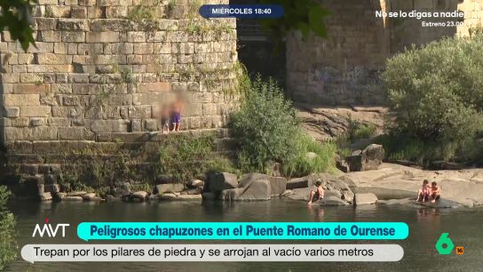 Tras la denuncia de M&aacute;s Vale Tarde sobre los temerarios chapuzones de unos j&oacute;venes desde el Puente Romano de Ourense, parec&iacute;a que no volver&iacute;an, pero las c&aacute;maras del programa vuelven a captarles trepando y saltando entre piedras.