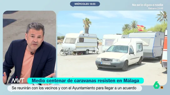 Iñaki López responde al Ayuntamiento de Málaga sobre el asentamiento de caravanas: "No es una rave ilegal, son trabajadores" "Luego trabajan de camareros en muchos de los locales de hostelería de Málaga, pero como ganan mil euros no se pueden permitir muchas veces ni compartir habitación en Málaga", afirma Iñaki López.