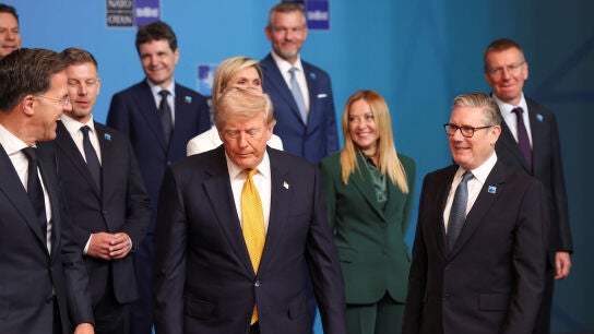 Donald Trump, junto al resto de l&iacute;deres de la OTAN