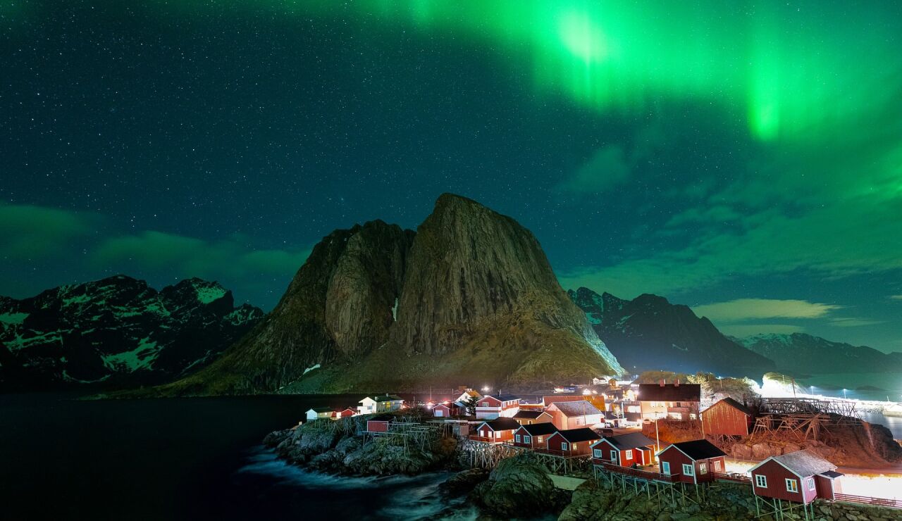 Aurora boreal en las islas Lofoten