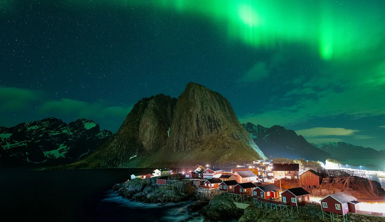Aurora boreal en las islas Lofoten