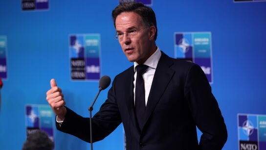 El secretario general de la OTAN, Mark Rutte, habla a su llegada a la cumbre de la OTAN de 2026 en Ankara, Turqu&iacute;a, el 8 de julio de 2026.