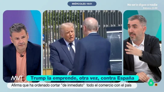 Ignacio Escolar, a Trump: "Nos sale más barato pagar a las empresas damnificadas por el bloqueo de EEUU que subir al 5% el gasto en defensa" El director de 'eldiario.es' indica que Estados Unidos no podría cortar los tratos comerciales con EEUU y, además, si lo hicieran serían los más perjudicados.