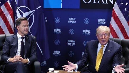 El secretario general de la OTAN, Mark Rutte, y el presidente de EEUU, Donald Trump