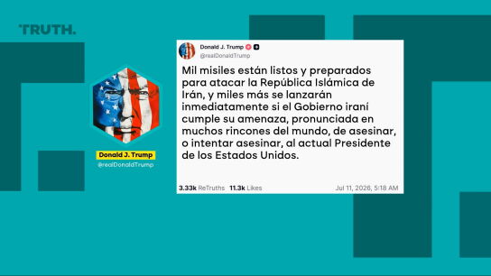 Post de Donald Trump en redes sociales