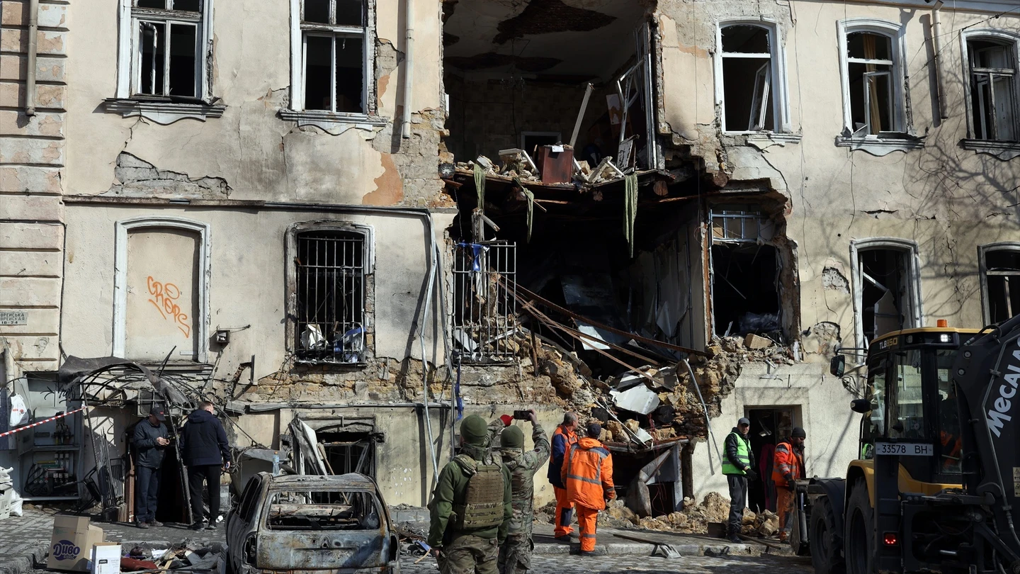 Imagen de un ataque ruso contra la ciudad de Odesa Imagen de un ataque ruso contra la ciudad de Odesa