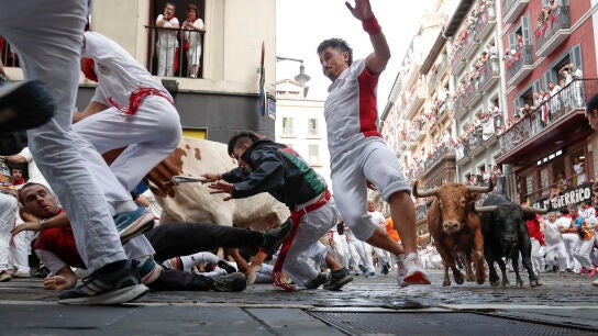 Imagen de un encierro de Sanfermines