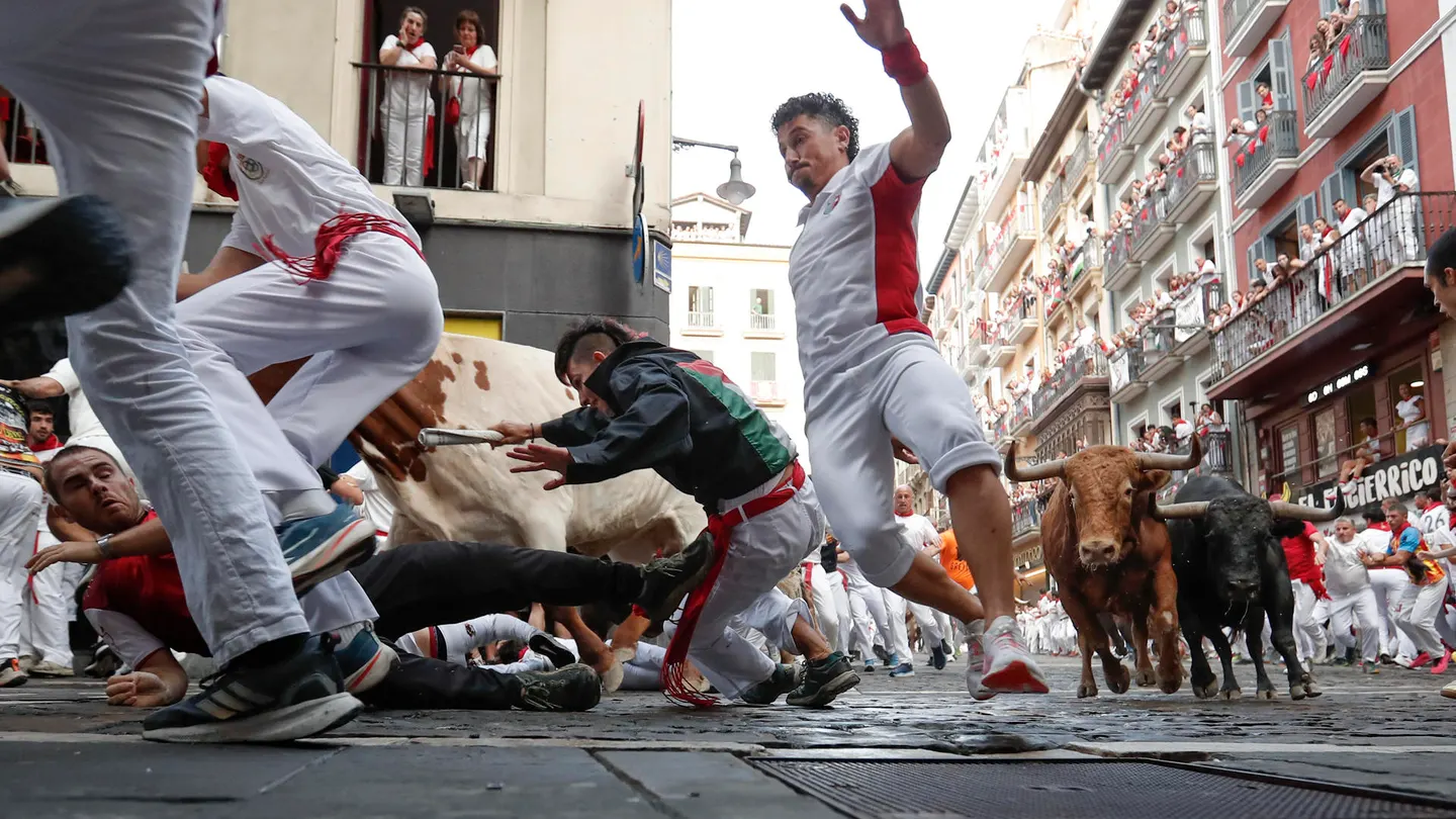 Imagen de un encierro de Sanfermines Imagen de un encierro de Sanfermines