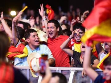 Aficionados de Espa&ntilde;a, durante el Mundial