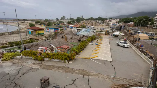 Fotografía que muestra una zona destruida tras los terremotos en Venezuela Fotografía que muestra una zona destruida tras los terremotos en Venezuela