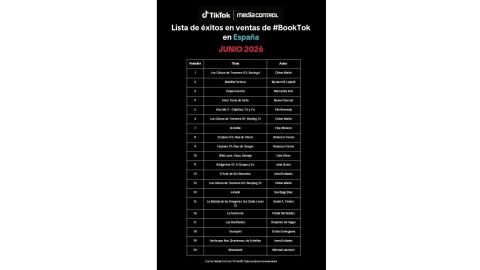 El ranking BookTok Bestsellers de junio de 2026 de TikTok