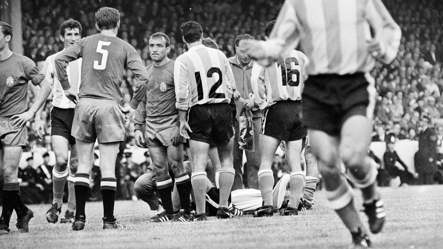 Una imagen del partido entre España y Argentina en la Copa del Mundo de 1966 Una imagen del partido entre España y Argentina en la Copa del Mundo de 1966