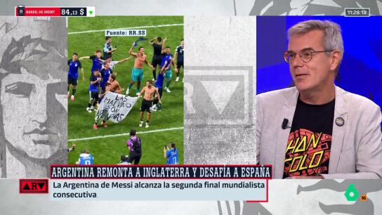 Pedro Vall&iacute;n recuerda la 'mano de Dios' tras la pancarta de Argentina sobre las Malvinas: "Creo que es la &uacute;nica infracci&oacute;n que se considera como un mito, en lugar de un robo"