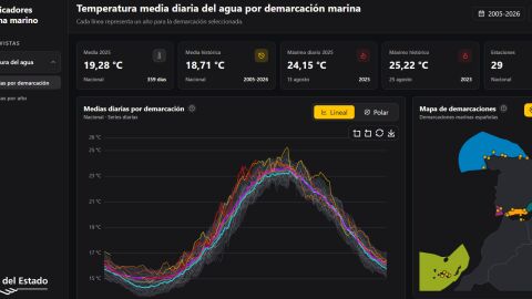 Captura del Indicador clima marino de Puertos del Estado