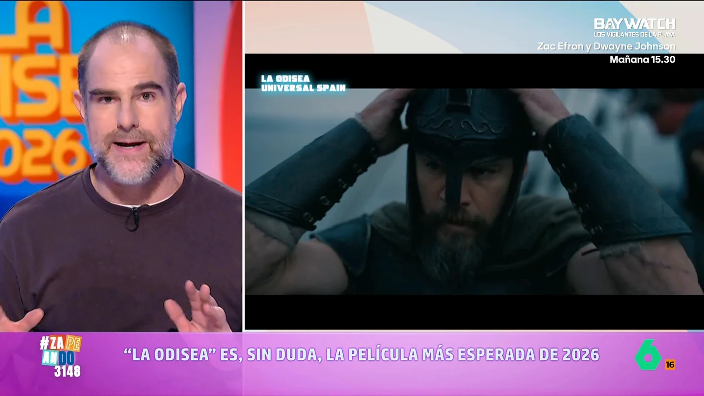 Alberto Rey ya ha visto 'La odisea' de Christopher Nolan y da su veredicto: "Hacía tiempo que no veía una película tan grande" Alberto Rey ha visto 'La odisea' de Christopher Nolan, uno de los acontecimientos cinematográficos del año, y explica en Zapeando qué es lo que le ha gustado, y lo que no tanto, de esta superproducción.