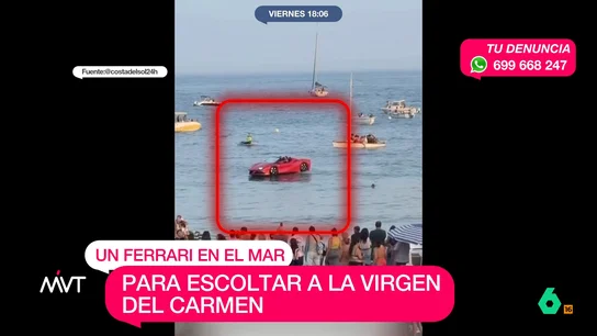 Un Ferrari anfibio escolta a la Virgen del Carmen en Málaga y levanta la polémica: así se unió a la procesión Devotos de la Virgen del Carmen critican que el vehículo de lujo, cuyo alquiler cuesta 300 euros al día, hiciera acto de aparición en la playa durante el paso de la patrona de los pescadores.