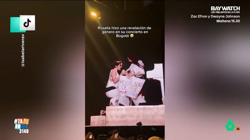 Lo nunca visto en un concierto de Rosal&iacute;a: la cantante ayuda a una fan a revelar el sexo de su beb&eacute;