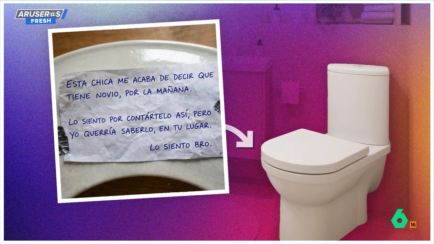 Deja una nota en la tapa del váter para avisar a un chico que su novia le ha puesto los cuernos con él: "Lo siento, bro" Deja una nota en la tapa del váter para avisar a un chico que su novia le ha puesto los cuernos con él: "Lo siento, bro"