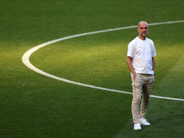 Pep Guardiola, durante su &uacute;ltimo partido como entrenador del Manchester City ante el Aston Villa en mayo de 2026