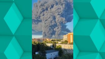 Consecuencias de un ataque ucraniano con drones a un centro log&iacute;stico de Tambov, Rusia.