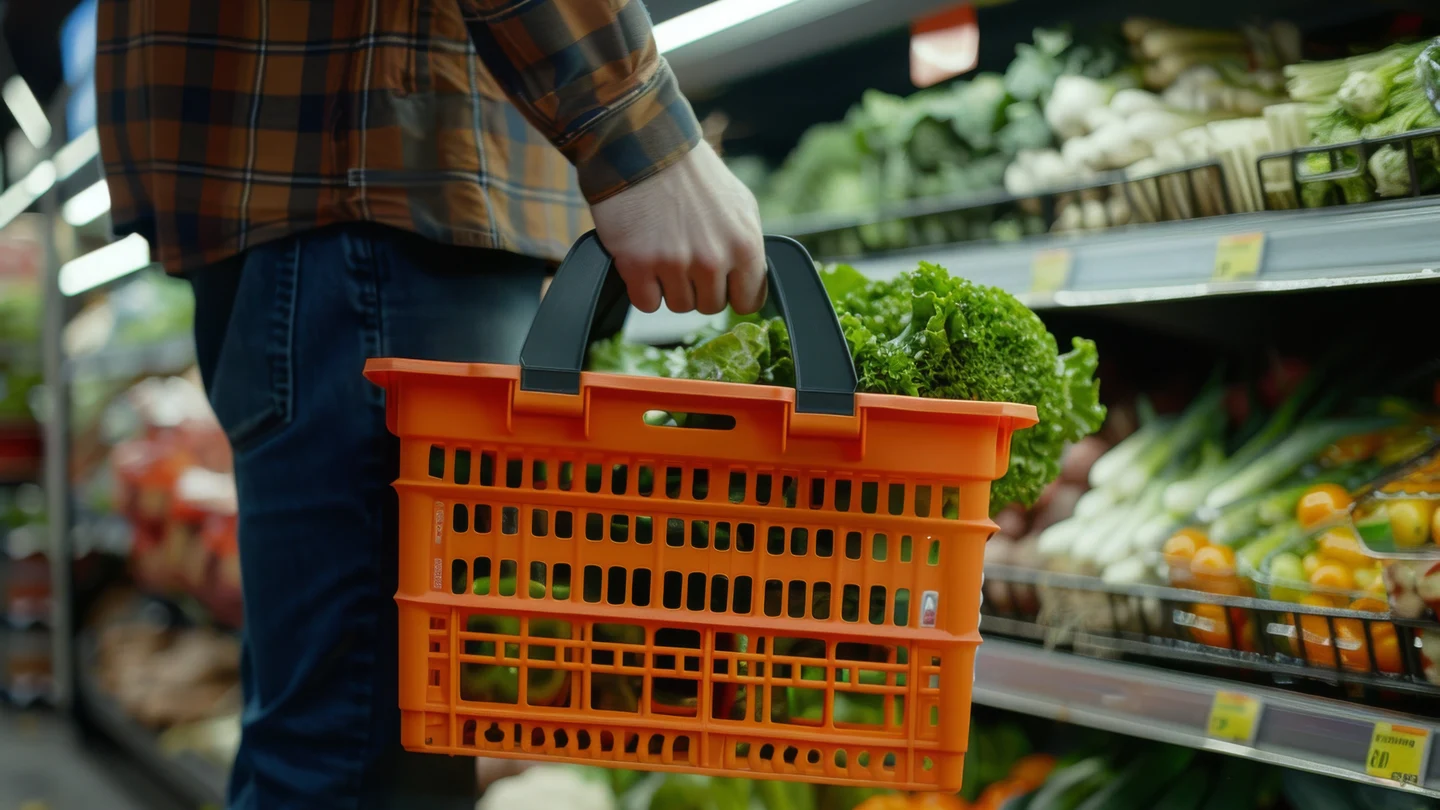 Imagen de una persona comprando en el supermercado Imagen de una persona comprando en el supermercado