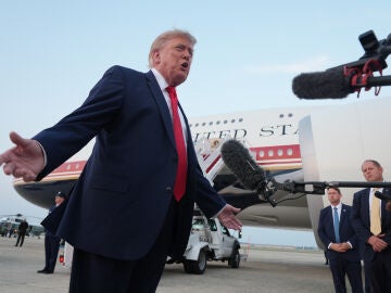 Trump atiende a la prensa tras la final del Mundial 