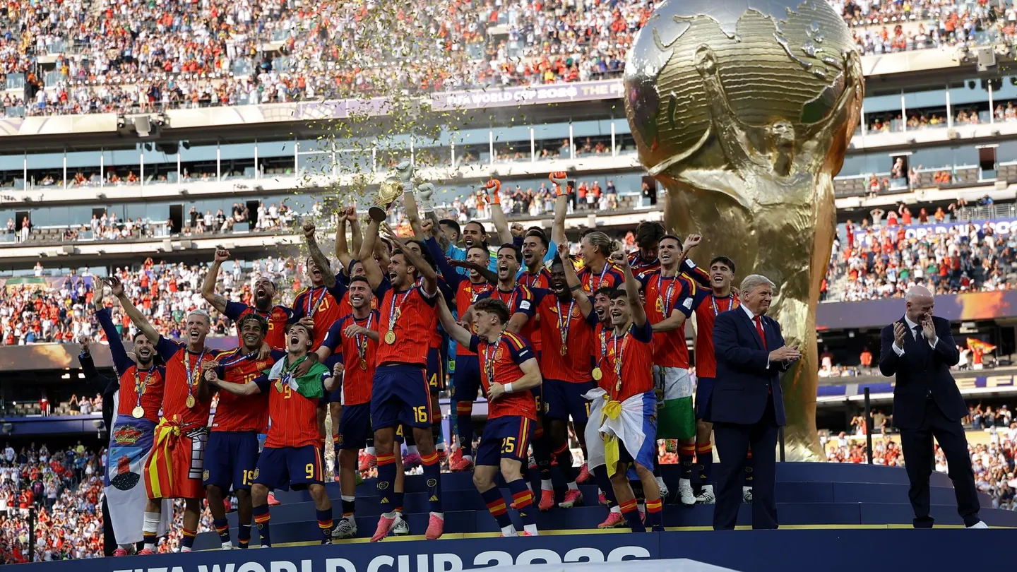 España celebra tras ganar la final de la Copa Mundial de la FIFA 2026 España celebra tras ganar la final de la Copa Mundial de la FIFA 2026