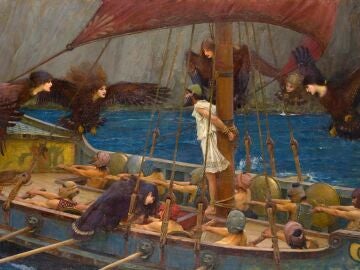 La escena de las sirenas y Ulises en la Odisea por John William Waterhouse. La escena de las sirenas y Ulises en la Odisea por John William Waterhouse.