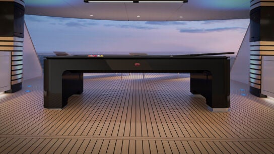 Bugatti cre&oacute; una mesa de billar para yates que compensa el movimiento de las olas