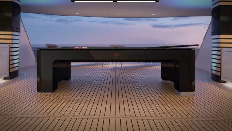 Bugatti cre&oacute; una mesa de billar para yates que compensa el movimiento de las olas