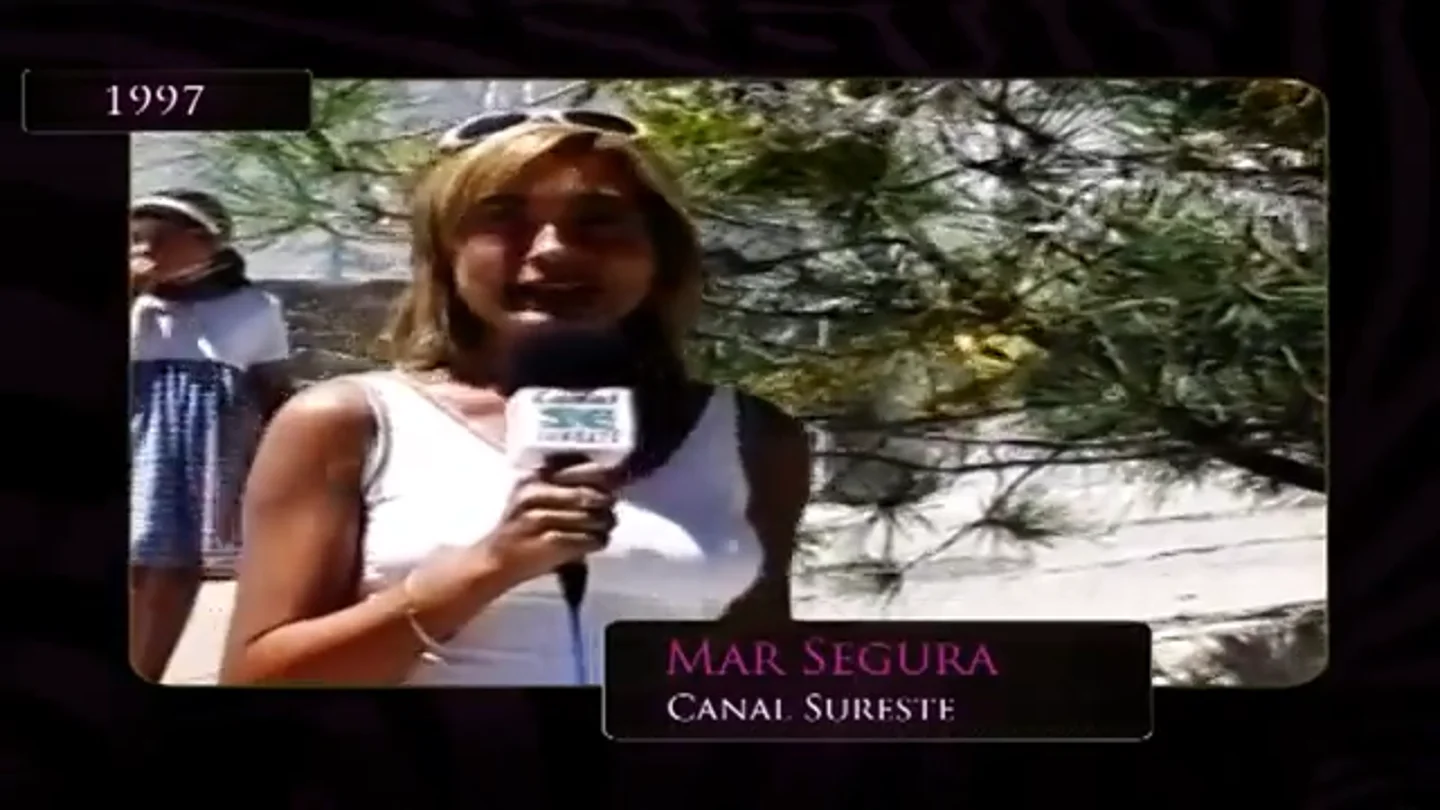 Mar Segura como reportera de televisión Mar Segura como reportera de televisión