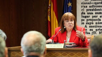 La presidenta del PSOE, Cristina Narbona, durante su comparecencia ante la Comisi&oacute;n de Investigaci&oacute;n del &lsquo;caso Koldo&rsquo;, en el Senado, a 22 de julio de 2026, en Madrid (Espa&ntilde;a). 