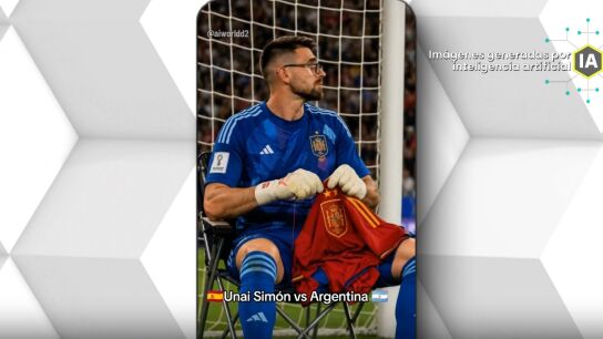 Meme Unai Simon en la final del Mundial.