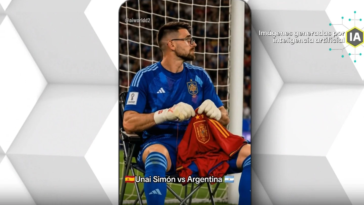 Meme Unai Simon en la final del Mundial. Meme Unai Simon en la final del Mundial.