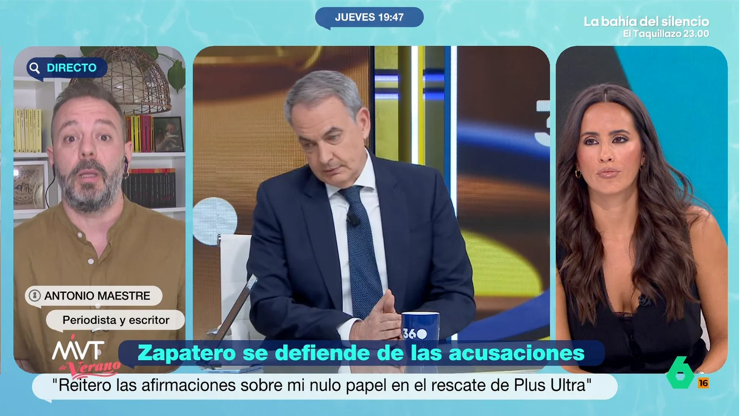 Antonio Maestre cita a 'The Wire' y habla de "seguir el dinero" en el caso Zapatero: "Es la parte más endeble de toda su defensa" Antonio Maestre reflexiona en Más Vale Tarde sobre el rescate de Plus Ultra y los pagos a la empresa de las hijas de Zapatero, después de su entrevista: "Cómo es posible que el que hace los informes cobre 18.000 euros y quien los maqueta, 250.000".