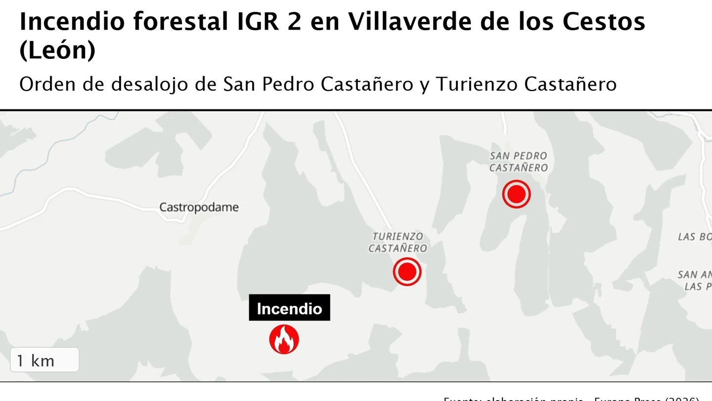 Mapa de incendios en León Mapa de incendios en León