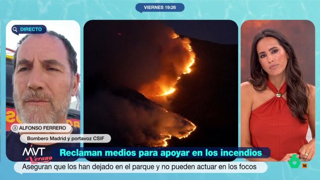 "Es frustrante que est&eacute;s activo en tu puesto de trabajo en tu horario laboral y no te activen", afirma Alfonso Ferrero, bombero forestal p&uacute;blico de la Comunidad de Madrid, que explica que, a pesar de los incendios, no han recibido orden de actuaci&oacute;n.