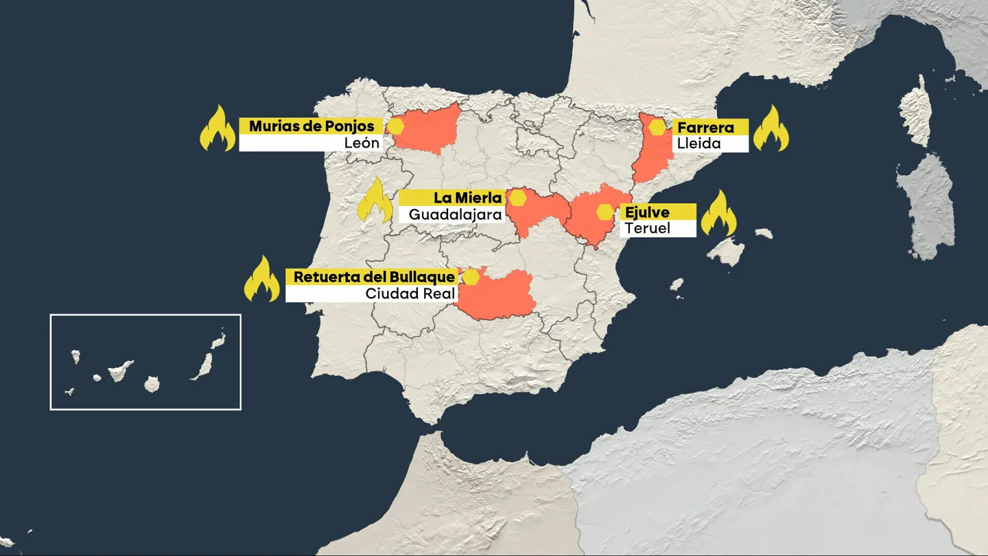 León, Teruel, Lleida, Guadalajara y Ciudad Real: los otros incendios que amenazan a España. León, Teruel, Lleida, Guadalajara y Ciudad Real: los otros incendios que amenazan a España.