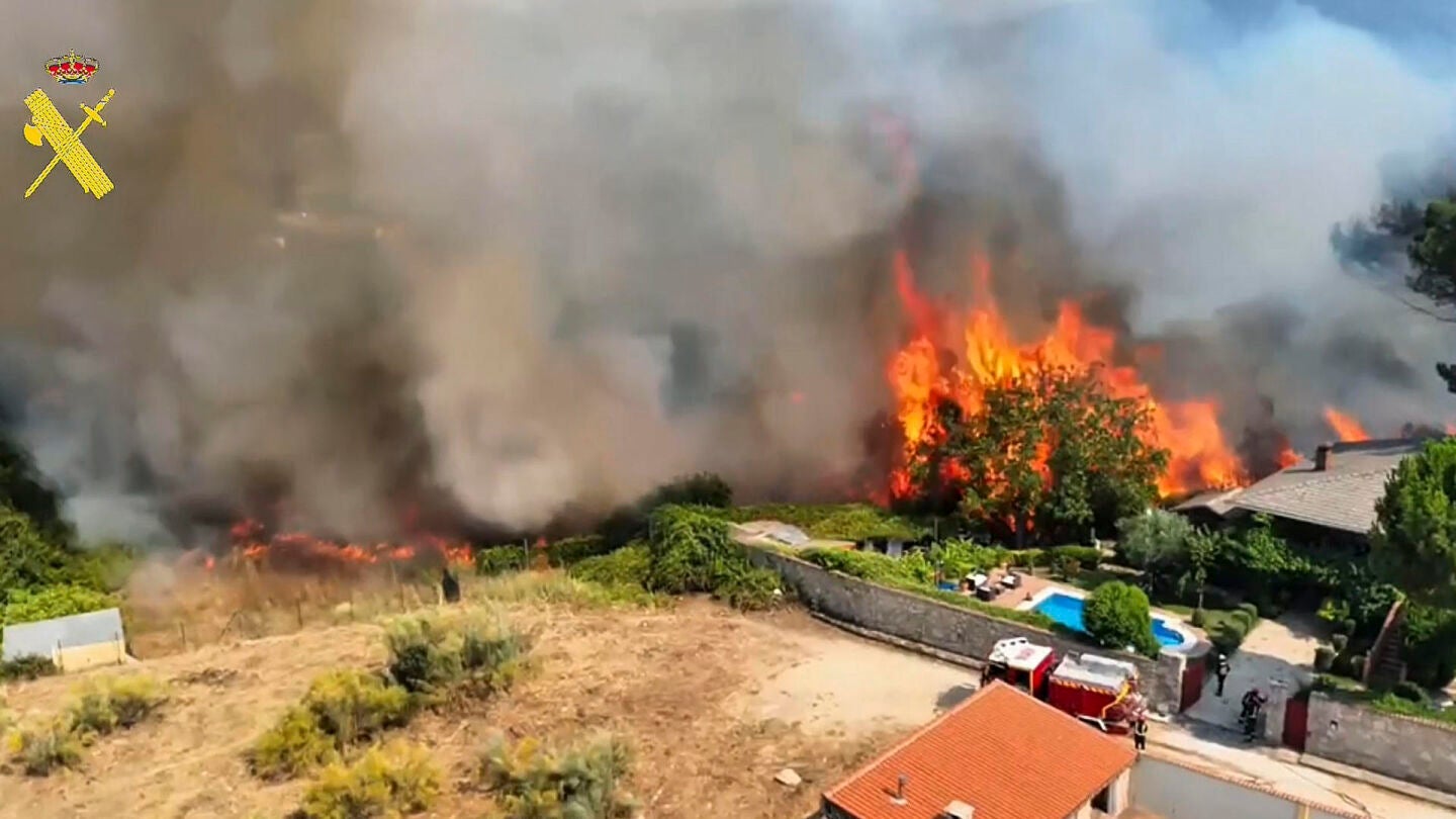 Evoluci&oacute;n del incendio en el suroeste de la Comunidad de Madrid