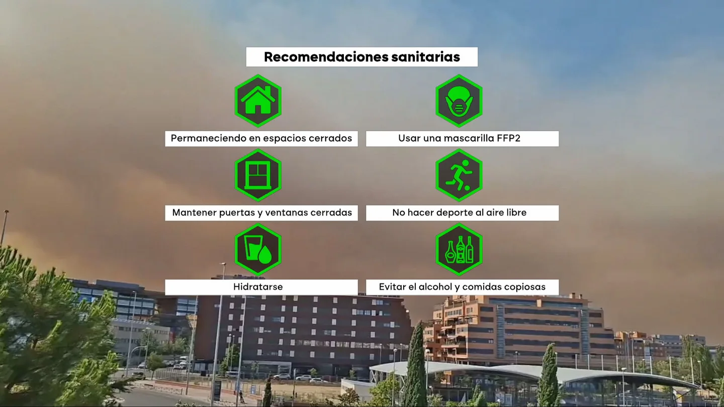 Usar mascarillas y evitar el ejercicio al aire libre: las recomendaciones sanitarias ante los incendios de España Usar mascarillas y evitar el ejercicio al aire libre: las recomendaciones sanitarias ante los incendios de España