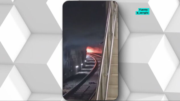 Incendio de una catenaria del Metro de Barcelona