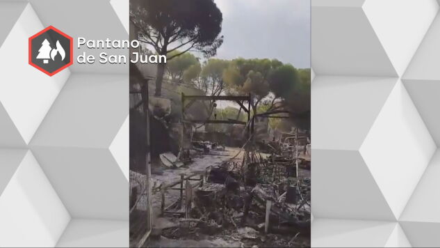 Instalaciones calcinadas en el pantano de San Juan