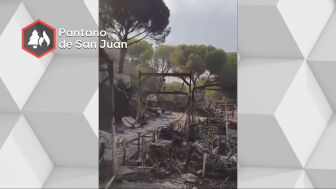 Instalaciones calcinadas en el pantano de San Juan