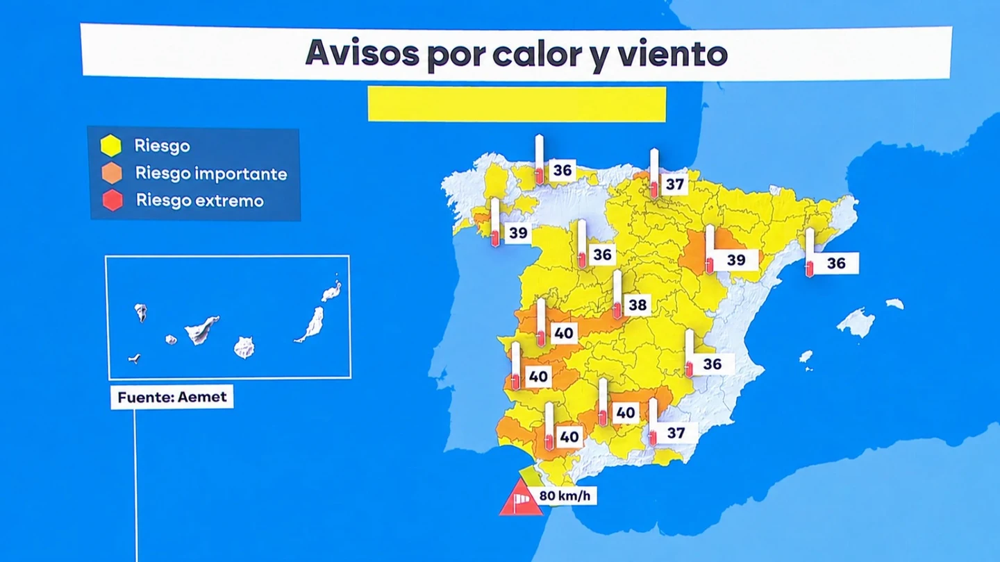 Vuelve el calor extremo: seis CCAA, en aviso naranja este martes, podrían superar los 40 grados Vuelve el calor extremo: seis CCAA, en aviso naranja este martes, podrían superar los 40 grados