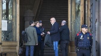 Lluis Mar&iacute;a Corominas, Anna Sim&oacute;, Ramona Mar&iacute;a Barufet y Lluis Guin&oacute; a su llegada a TSJC