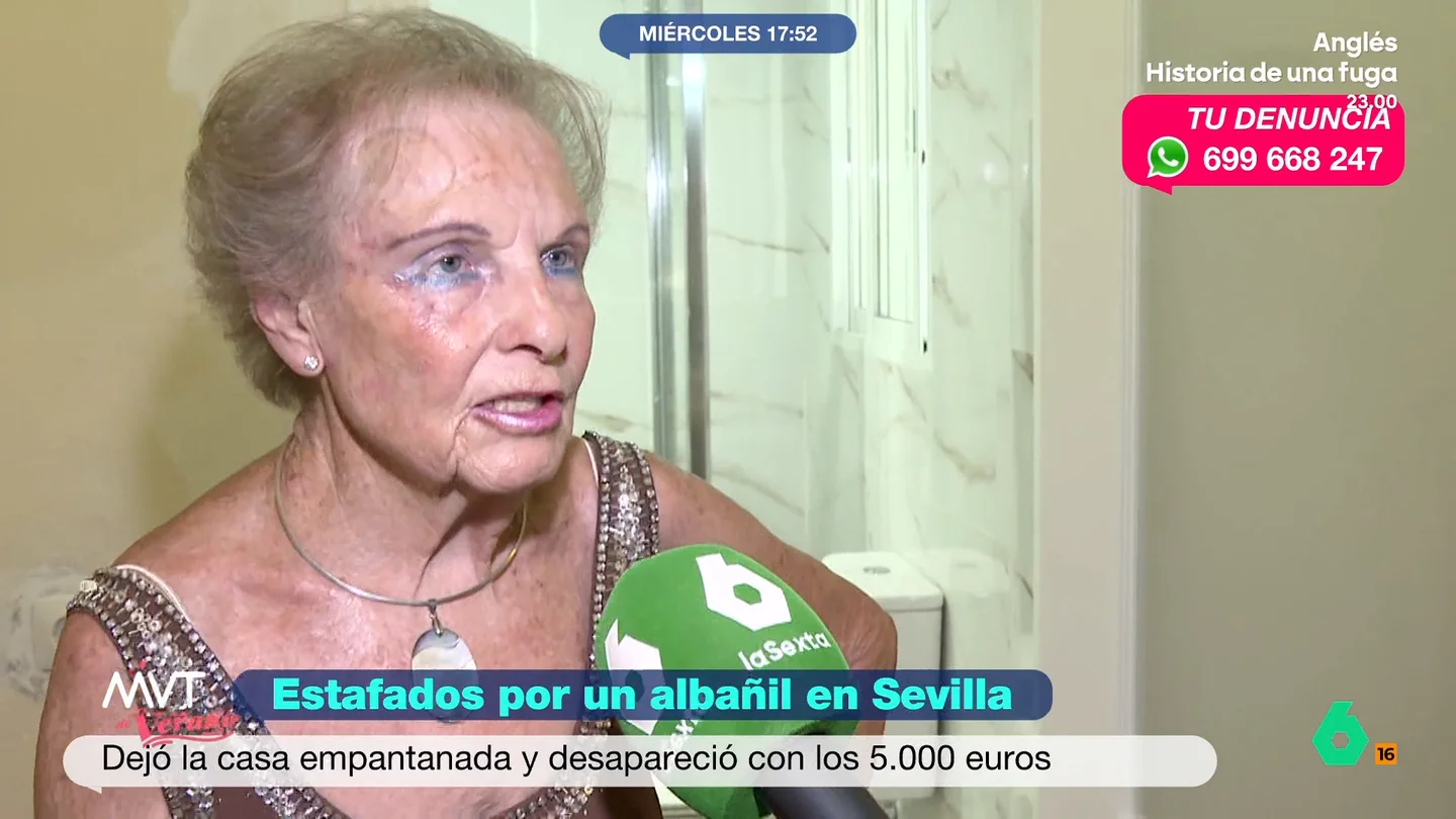 Una mujer de 78 años, estafada por un albañil en Sevilla: desapareció con 5.400 euros dejando su casa empantanada Mercedes contrató a un albañil para hacer un baño en la parte baja de su casa. Tras pedirle dinero en varias ocasiones, este tan solo comenzó a construir dos muros. Finalmente, se fue de su casa, sin previo aviso, llevándose el dinero.