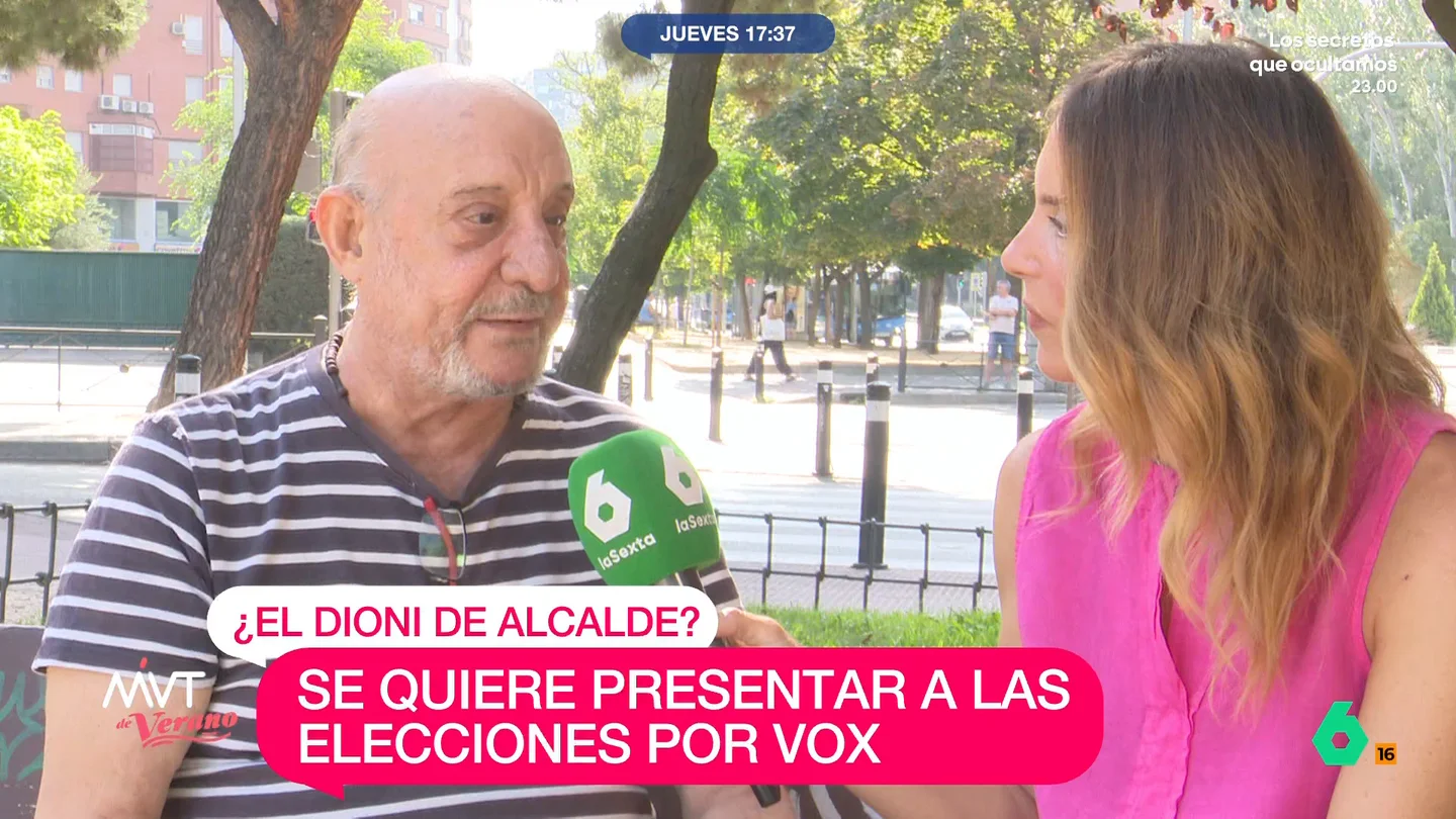 El Dioni quiere ser alcalde de El Molar (Madrid) por Vox: "Quiero reunirme con los vecinos tomando un vino con casera" Este municipio podría tener como regidor a este conocido personaje. Aunque él cree que va a arrasar en las elecciones, los vecinos no consideran que sea una elección adecuada para el pueblo.