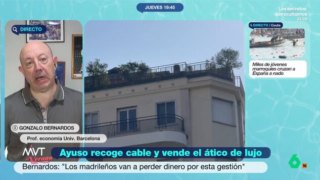 El economista ve muy posible que con la venta del &aacute;tico de lujo en el barrio de Chamber&iacute; puedan perder dinero debido a que el mercado inmobiliario en el centro de Madrid "est&aacute; francamente mal". 